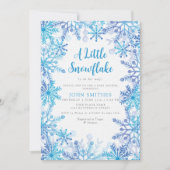 WinterWaterverf Snowflake Sprinkle Baby shower Kaart (Voorkant)