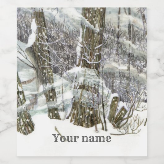 WinterWaterverf Wijn Etiket (Enkel label)