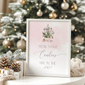 Winterwazige roze Raad Hoeveel snoepjes Poster