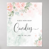 Winterwazige roze Raad Hoeveel snoepjes Poster (Voorkant)