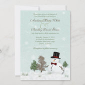 winterweddenschap in Snowman Kaart (Achterkant)