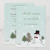 winterweddenschap in Snowman Kaart (Voorkant / Achterkant)