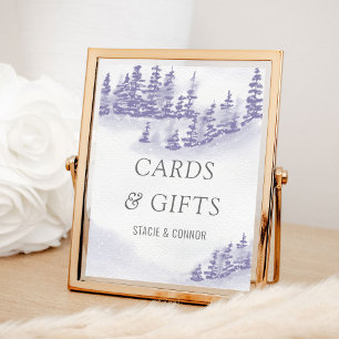 Winterweddenschap Waterverf Lavender Kaarten & Gif Poster