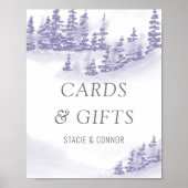 Winterweddenschap Waterverf Lavender Kaarten & Gif Poster (Voorkant)