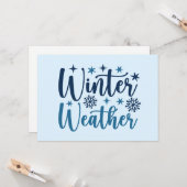 Winterweer - Besneeuwde typografie voor de feestda Kaart (Voorkant / Achterkant in situ)