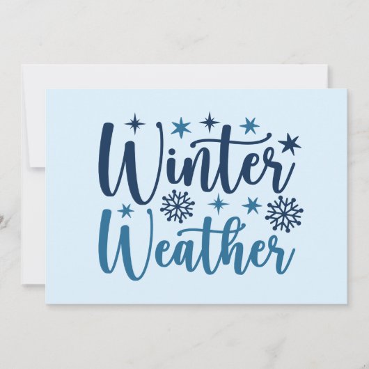 Winterweer - Besneeuwde typografie voor vakantieda Kaart (Voorkant)