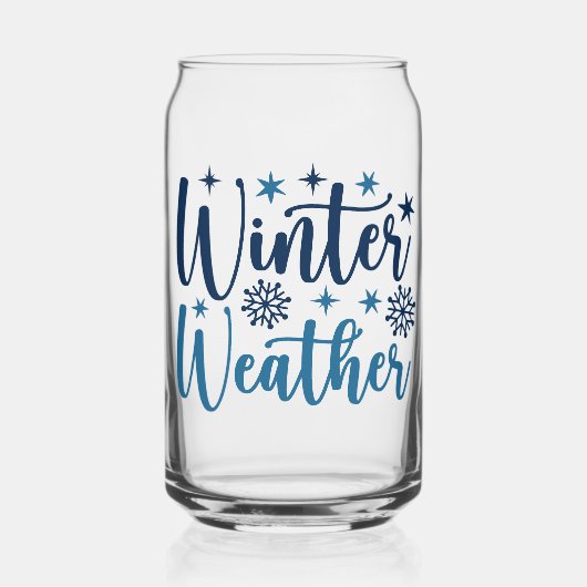Winterweer - Snowy Holiday Typography Blikvorm Glas (Voorkant)