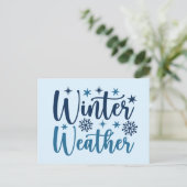 Winterweer - Snowy Holiday Typography Briefkaart (Staand voorkant)
