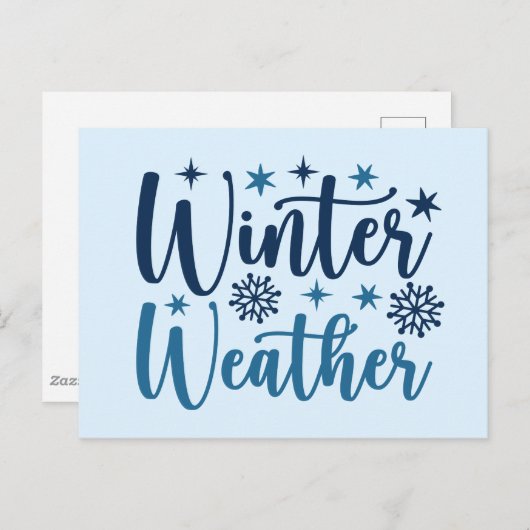 Winterweer - Snowy Holiday Typography Briefkaart (Voorkant / Achterkant)