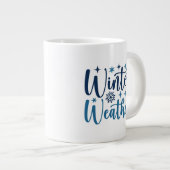 Winterweer - Snowy Holiday Typography Grote Koffiekop (Voorkant rechts)