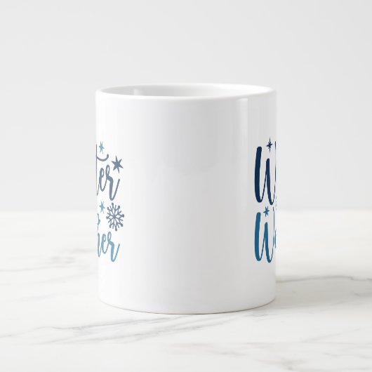 Winterweer - Snowy Holiday Typography Grote Koffiekop (Voorkant)