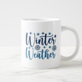 Winterweer - Snowy Holiday Typography Grote Koffiekop (Rechts)