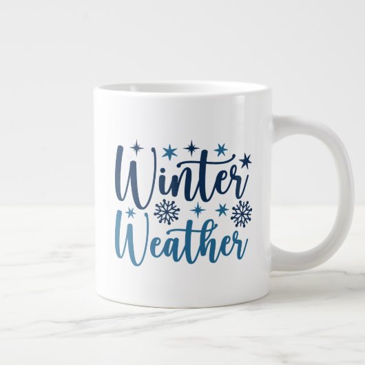 Winterweer - Snowy Holiday Typography Grote Koffiekop (Rechts)