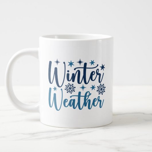 Winterweer - Snowy Holiday Typography Grote Koffiekop (Links)