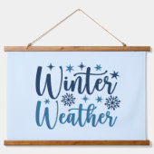 Winterweer - Snowy Holiday Typography Hangend Wandkleed (Voorkant)