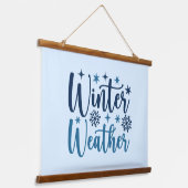 Winterweer - Snowy Holiday Typography Hangend Wandkleed (Gebogen)