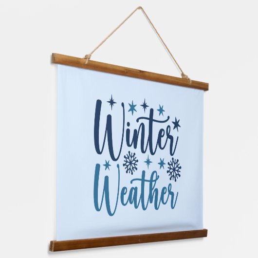 Winterweer - Snowy Holiday Typography Hangend Wandkleed (Gebogen)