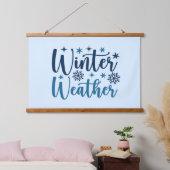Winterweer - Snowy Holiday Typography Hangend Wandkleed (Slaapkamer)