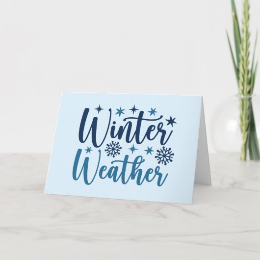 Winterweer - Snowy Holiday Typography Kaart (Voorkant)