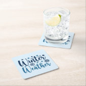Winterweer - Snowy Holiday Typography Kartonnen Onderzetters (Insitu)