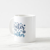 Winterweer - Snowy Holiday Typography Koffiemok (Voorkant links)