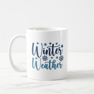 Winterweer - Snowy Holiday Typography Koffiemok
