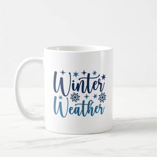 Winterweer - Snowy Holiday Typography Koffiemok (Links)