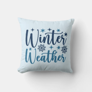 Winterweer - Snowy Holiday Typography Kussen