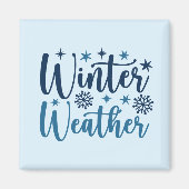 Winterweer - Snowy Holiday Typography Magneet (Voorkant)