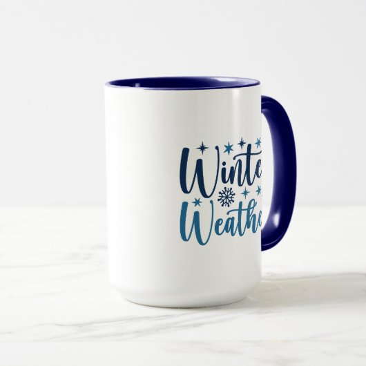 Winterweer - Snowy Holiday Typography Mok (Voorkant rechts)