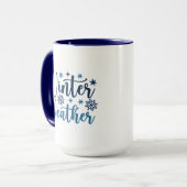 Winterweer - Snowy Holiday Typography Mok (Voorkant links)