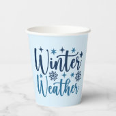 Winterweer - Snowy Holiday Typography Papieren Bekers (Achterkant)