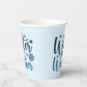 Winterweer - Snowy Holiday Typography Papieren Bekers (Links)