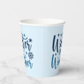 Winterweer - Snowy Holiday Typography Papieren Bekers (Rechts)