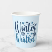 Winterweer - Snowy Holiday Typography Papieren Bekers (Voorkant)
