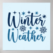 Winterweer - Snowy Holiday Typography Poster (Voorkant)