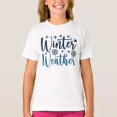 Winterweer - Snowy Holiday Typography T-shirt (Voorkant)