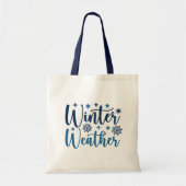 Winterweer - Snowy Holiday Typography Tote Bag (Voorkant)