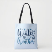 Winterweer - Snowy Holiday Typography Tote Bag (Voorkant)