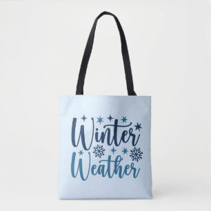 Winterweer - Snowy Holiday Typography Tote Bag