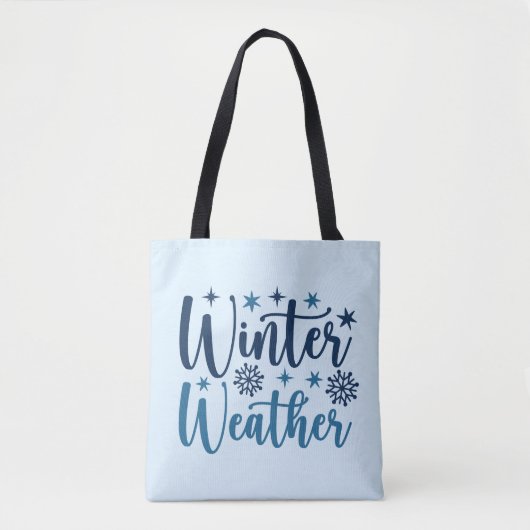 Winterweer - Snowy Holiday Typography Tote Bag (Voorkant)