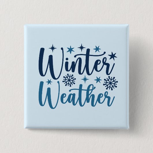 Winterweer - Snowy Holiday Typography Vierkante Button 5,1 Cm (Voorkant)