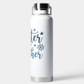 Winterweer - Snowy Holiday Typography Waterfles (Achterkant)