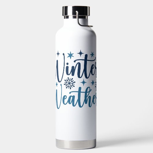 Winterweer - Snowy Holiday Typography Waterfles (Links)