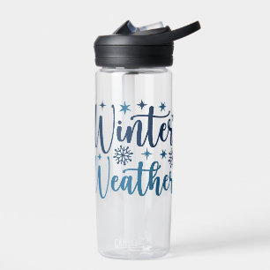 Winterweer - Snowy Holiday Typography Waterfles