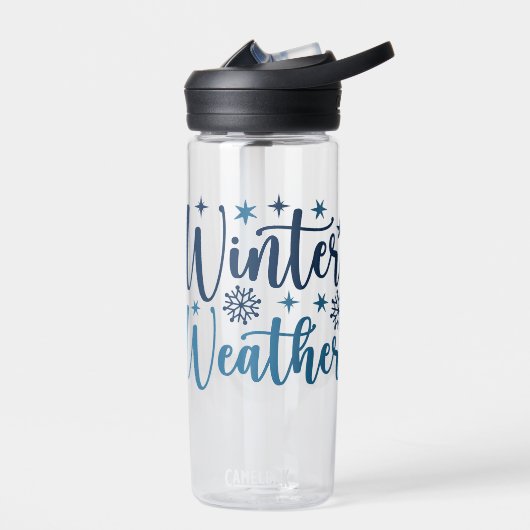 Winterweer - Snowy Holiday Typography Waterfles (Links)