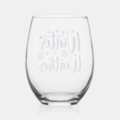 Winterweer - Snowy Holiday Typography Wijnglas Zonder Voet (Achterkant)
