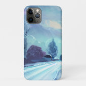 Winterweg bij schemering met kale bomen Case-Mate iPhone case (Achterkant)