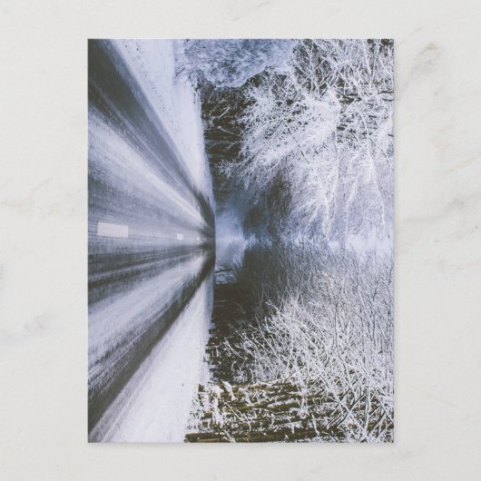 winterweg briefkaart (Voorkant)