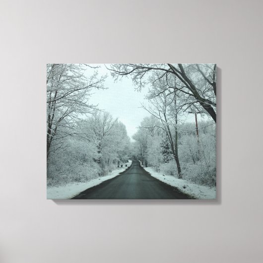 Winterweg Canvas Afdruk (Voorkant)